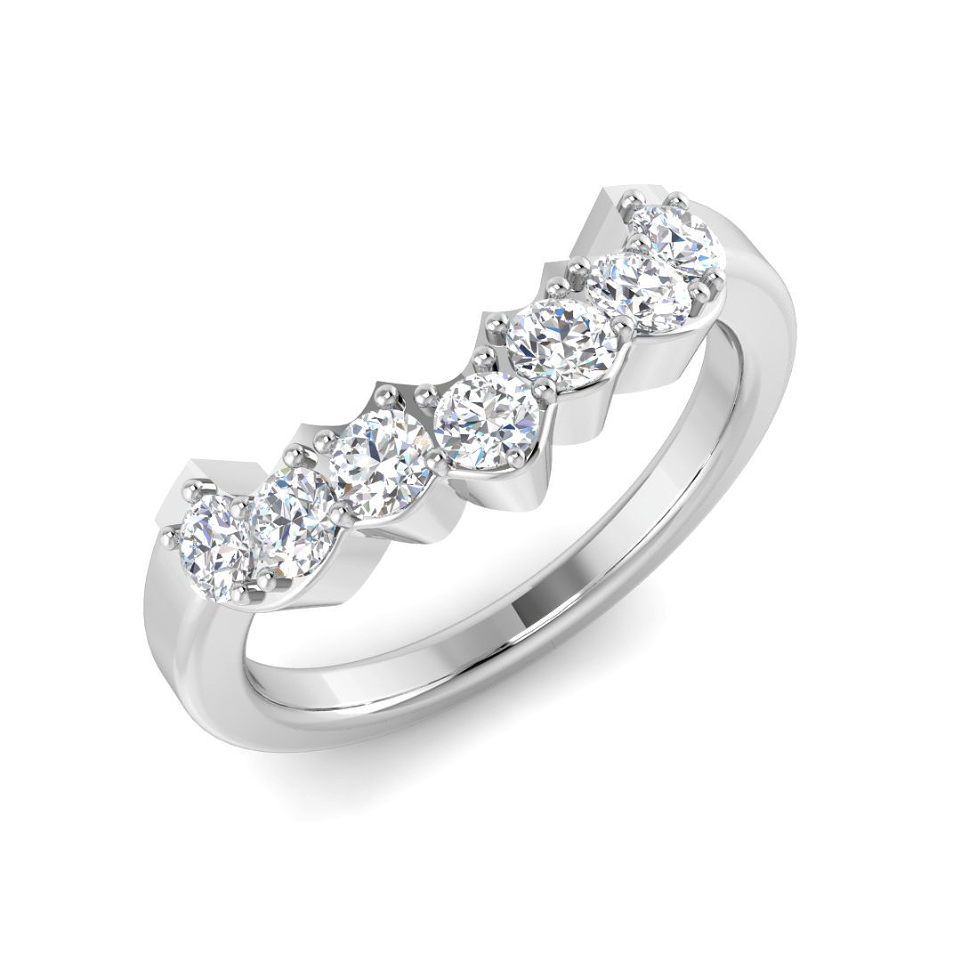 0.48ct Natural Diamond Wishbone Ring in 9K White Gold