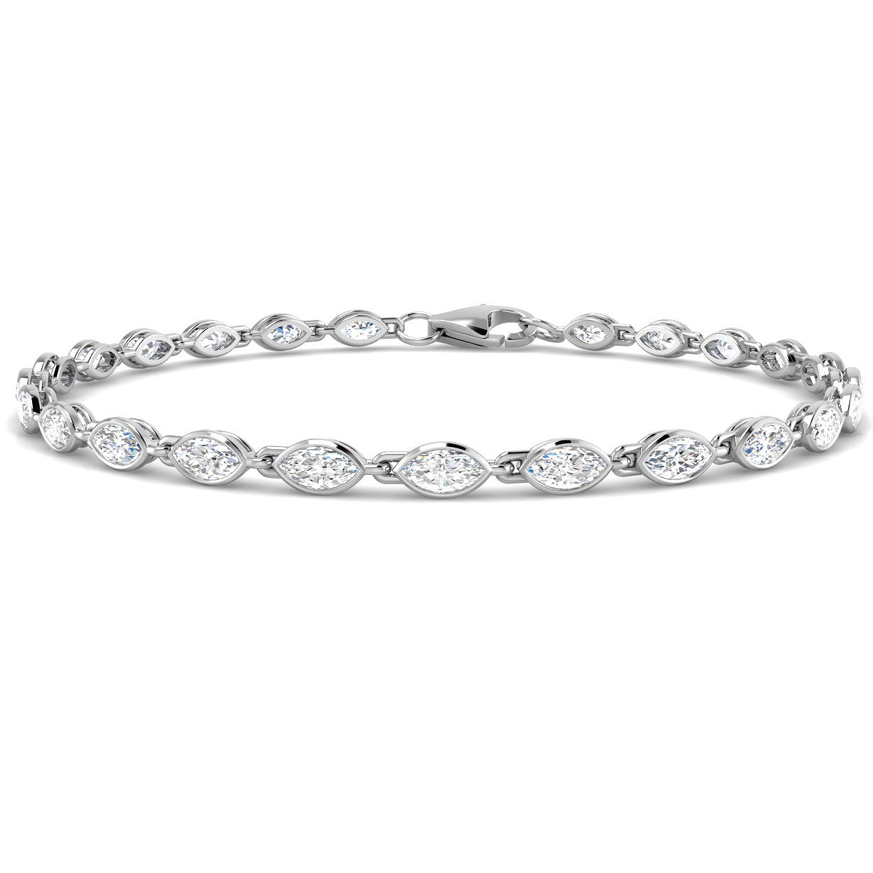 3.10ct Lab-Grown Diamond Tennis Bracelet in 9K White Gold