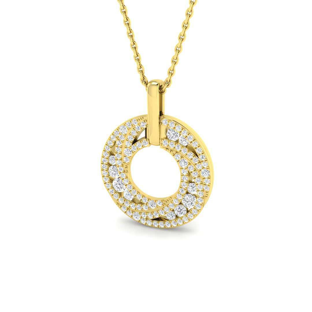 0.40ct Natural Diamond Circle of Life Pendant in 9K Yellow Gold