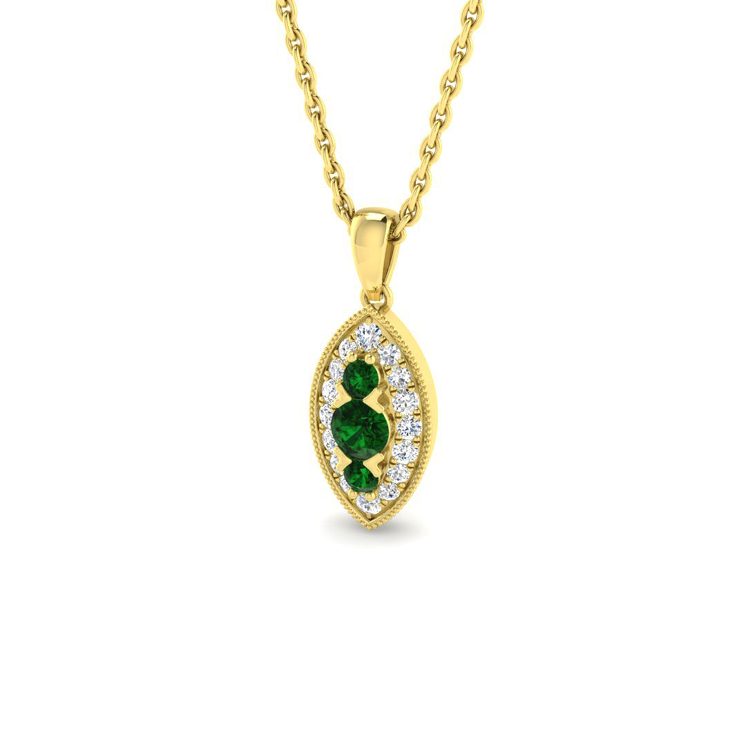 Emerald Pendant in 9K Yellow Gold