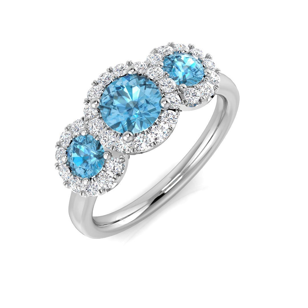 Blue Topaz Ring in 9K White Gold