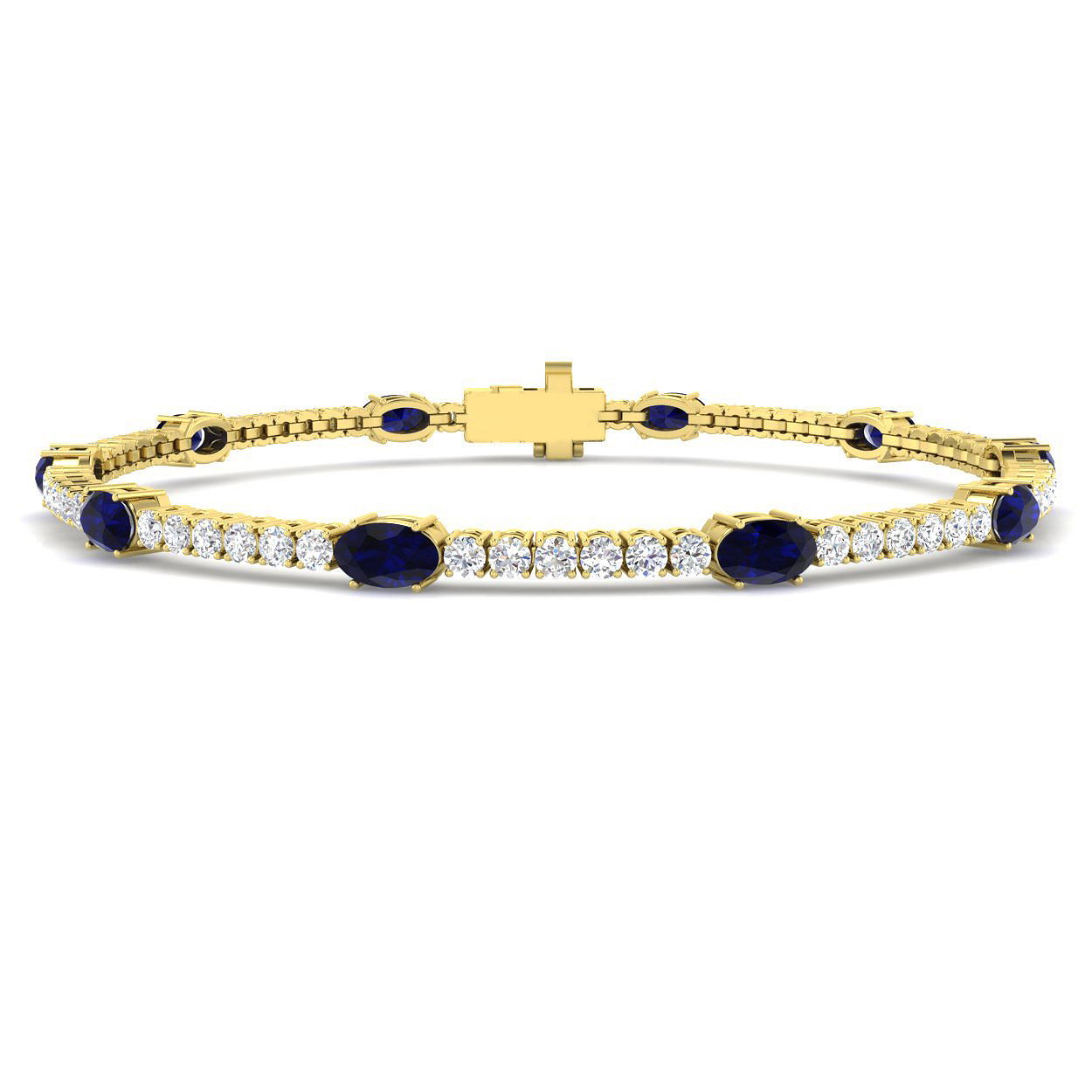 Blue Sapphire Bracelet in 9K Yellow Gold