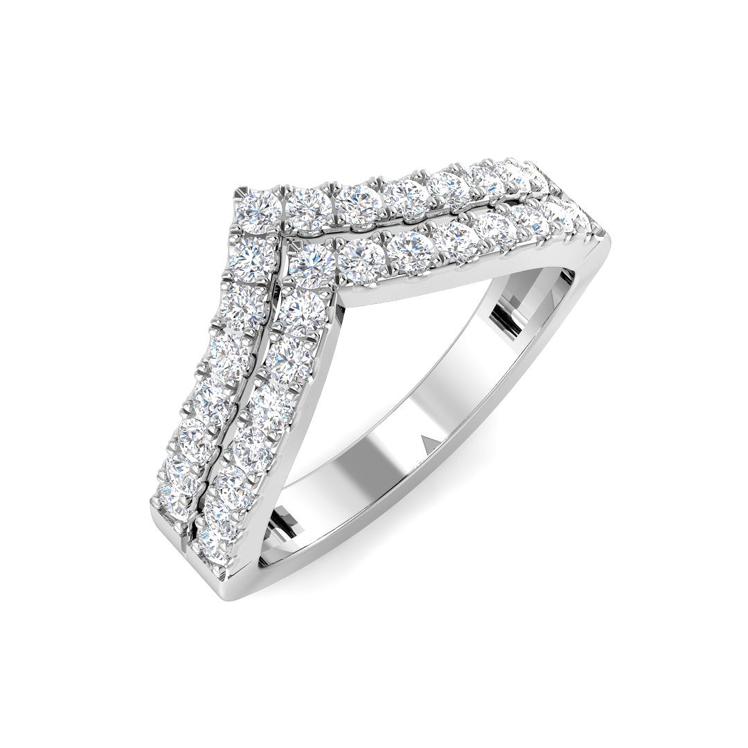 0.60ct Lab-Grown Diamond Wishbone Ring in 9K White Gold
