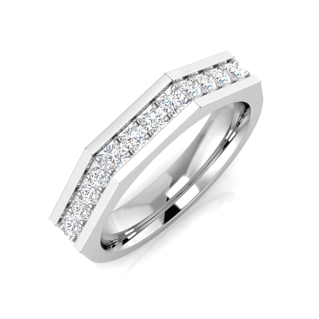 0.43ct Natural Diamond Half Eternity Ring in 9K White Gold