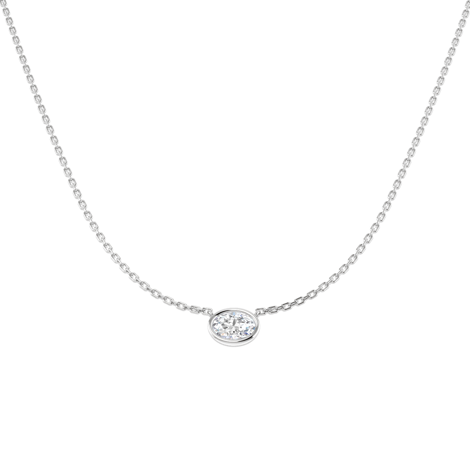 0.55ct Lab-Grown Diamond Solitaire Necklace in 9K White Gold