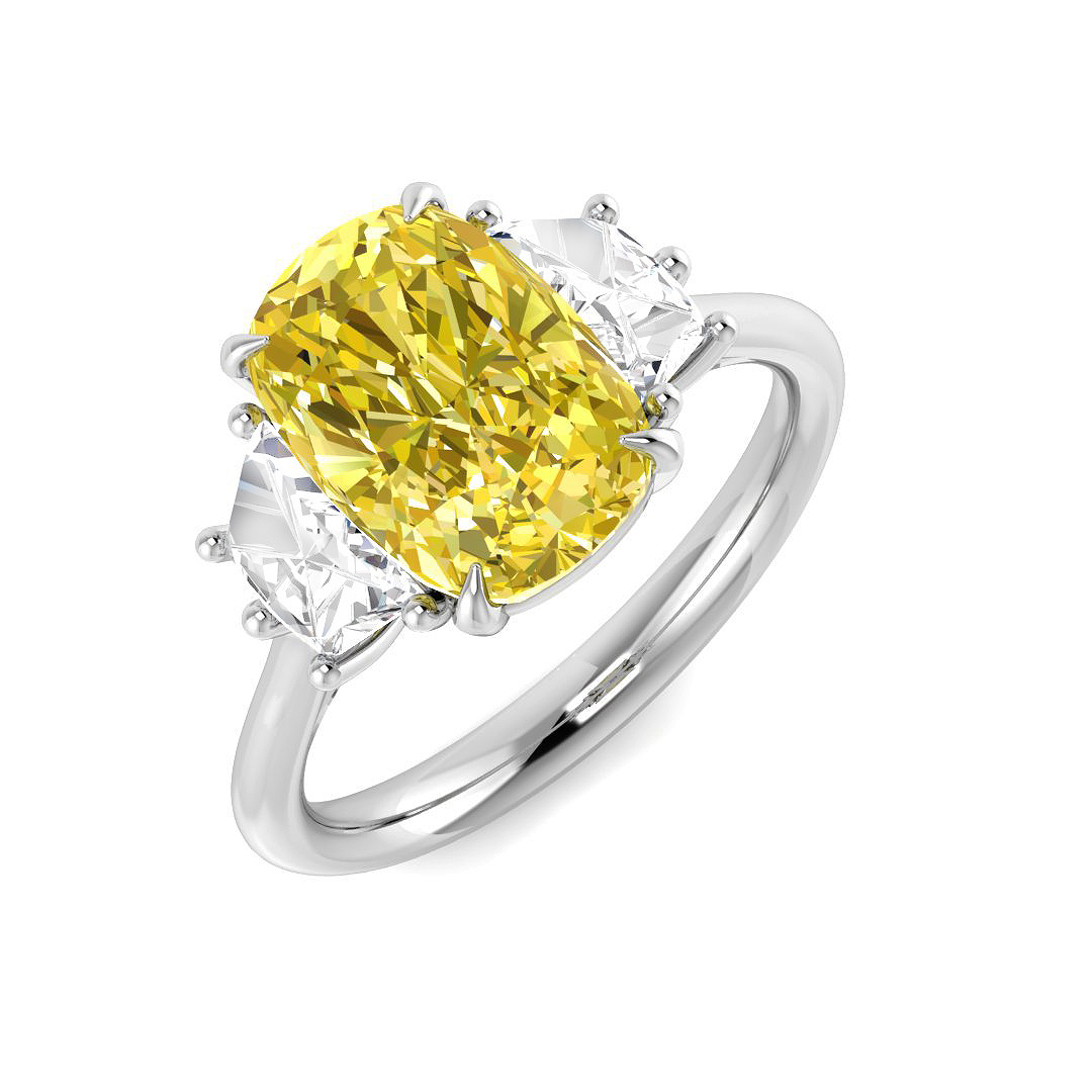 3.16ct Lab-Grown Diamond 3 Stone Ring in 9K White Gold