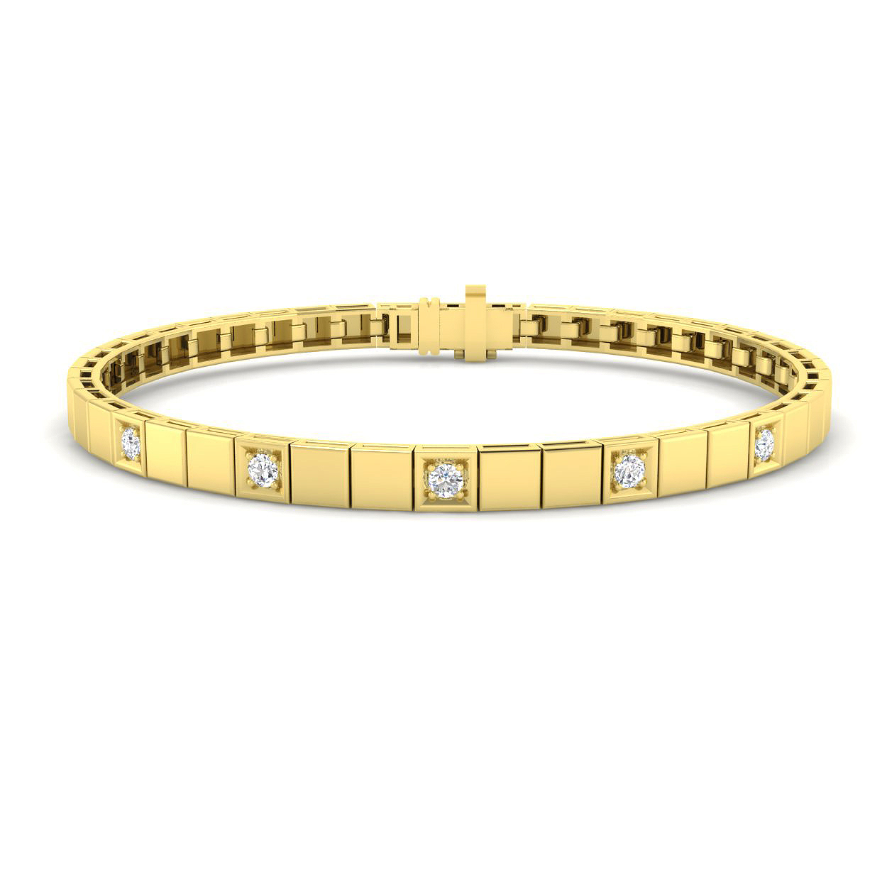 0.24ct Natural Diamond Tennis Bracelet in 14K Yellow Gold