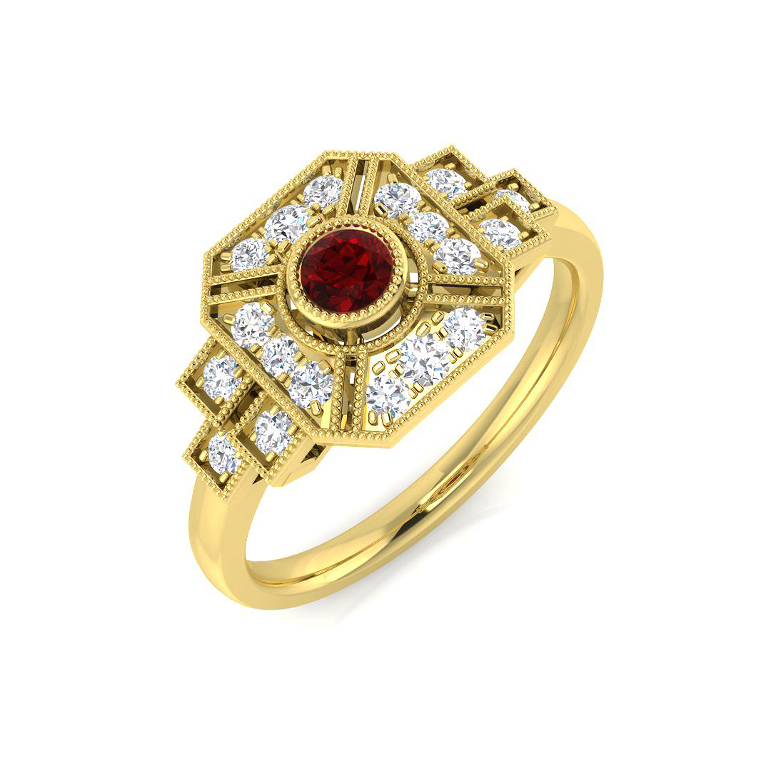 Ruby Ring in 9K Yellow Gold