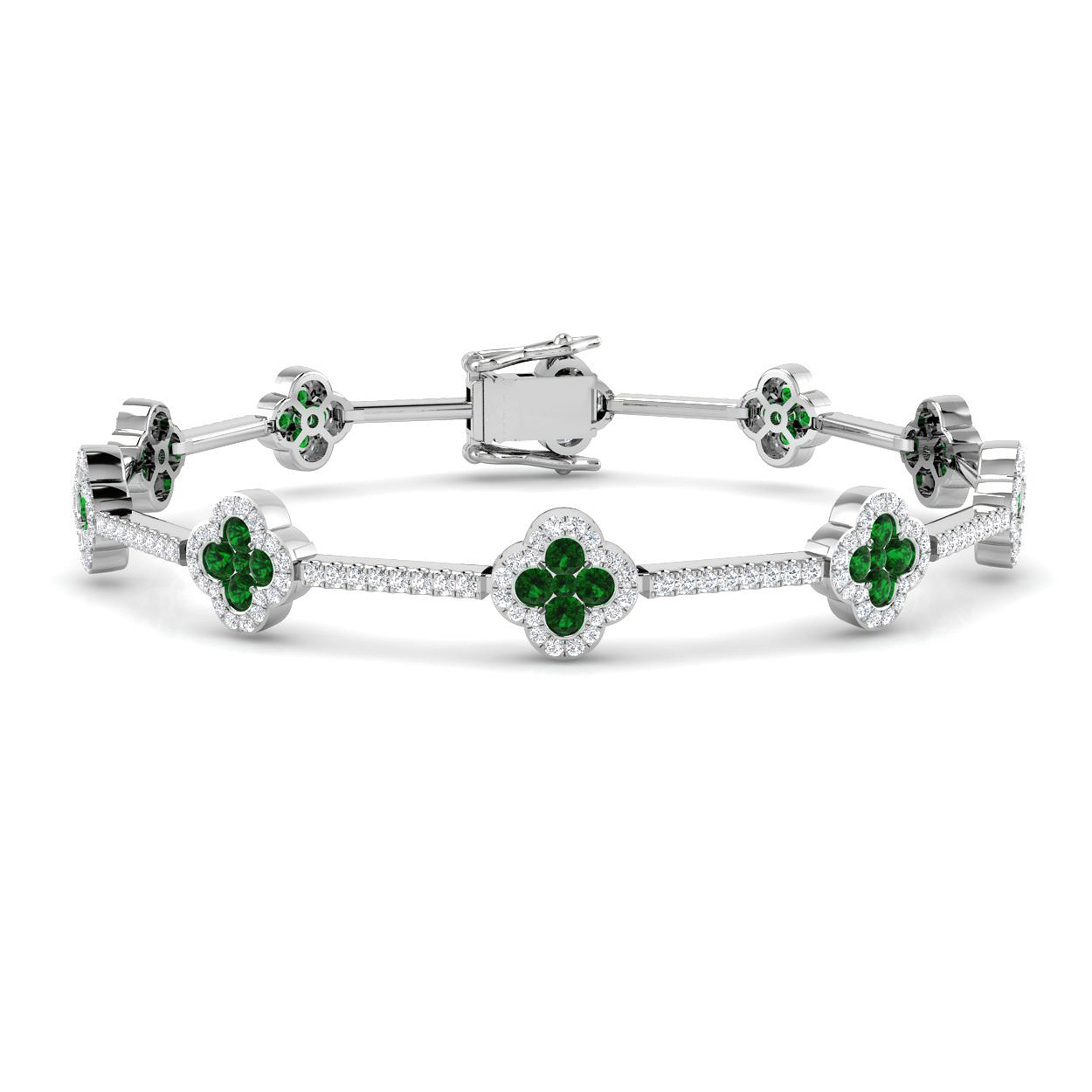 Clover Bracelet in 18K White Gold