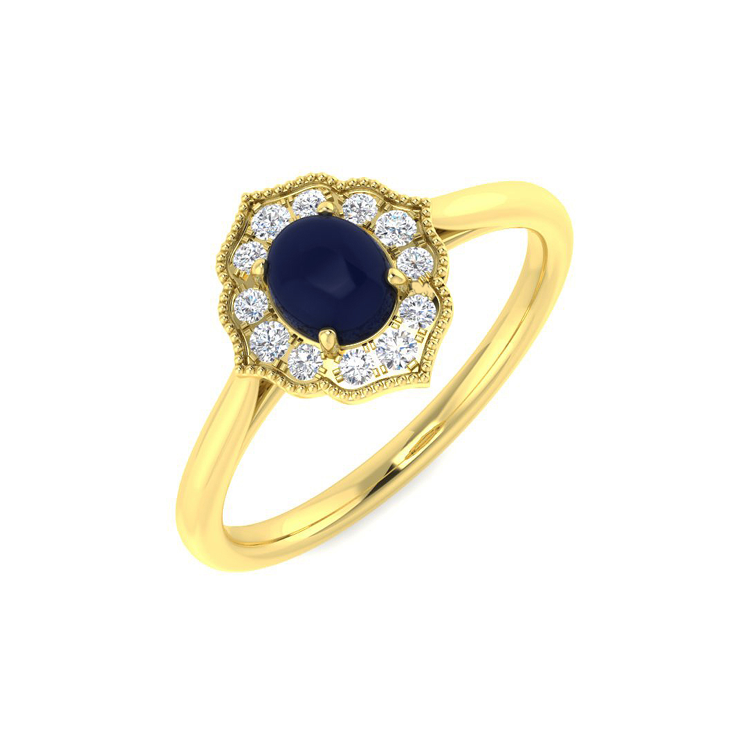 Halo Ring in 9K Yellow Gold