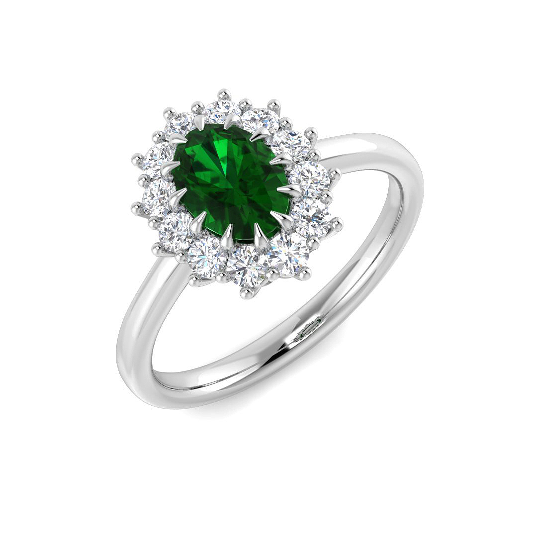 1.13ct Lab-Grown Diamond Emerald Ring in 9K White Gold