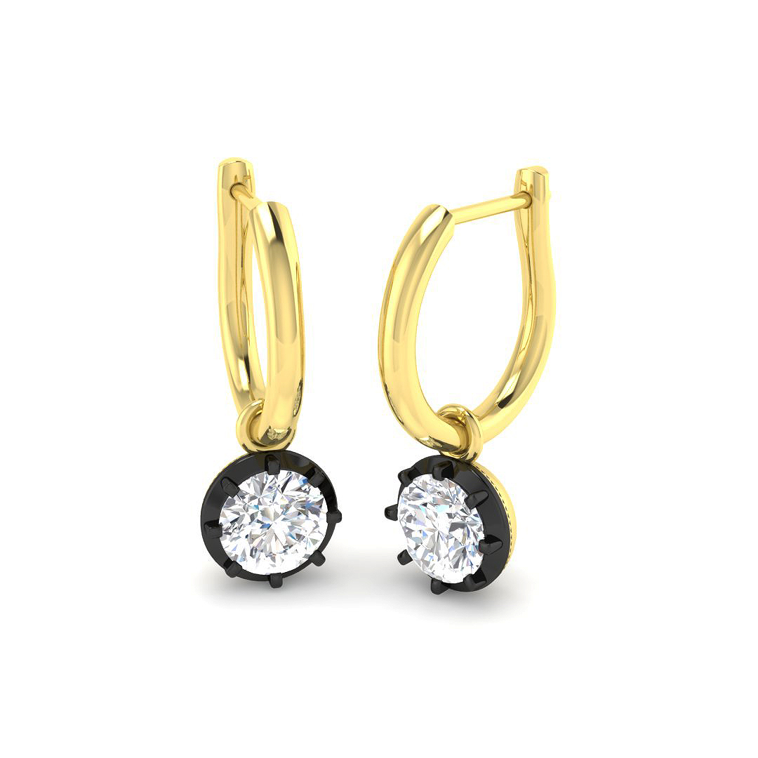 1.01ct Lab-Grown Diamond Drop & Trilogy Earrings in 9K Yellow Gold
