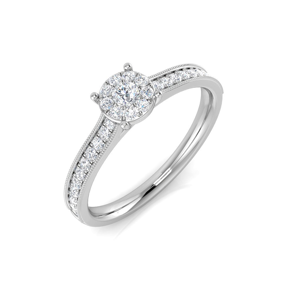 0.27ct Natural Diamond Engagement Ring in 14K White Gold