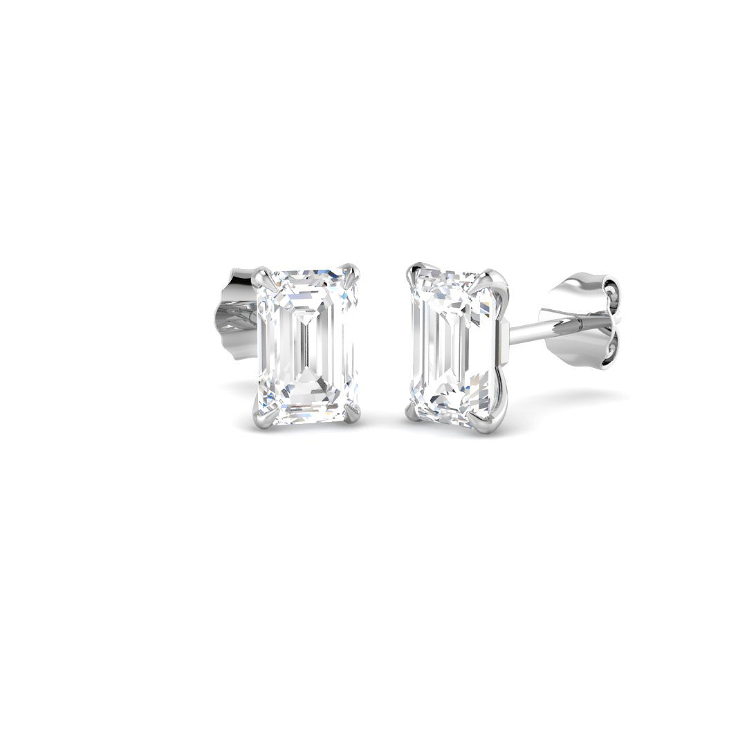 2.03ct Lab-Grown Diamond Solitaire Earrings in 9K White Gold