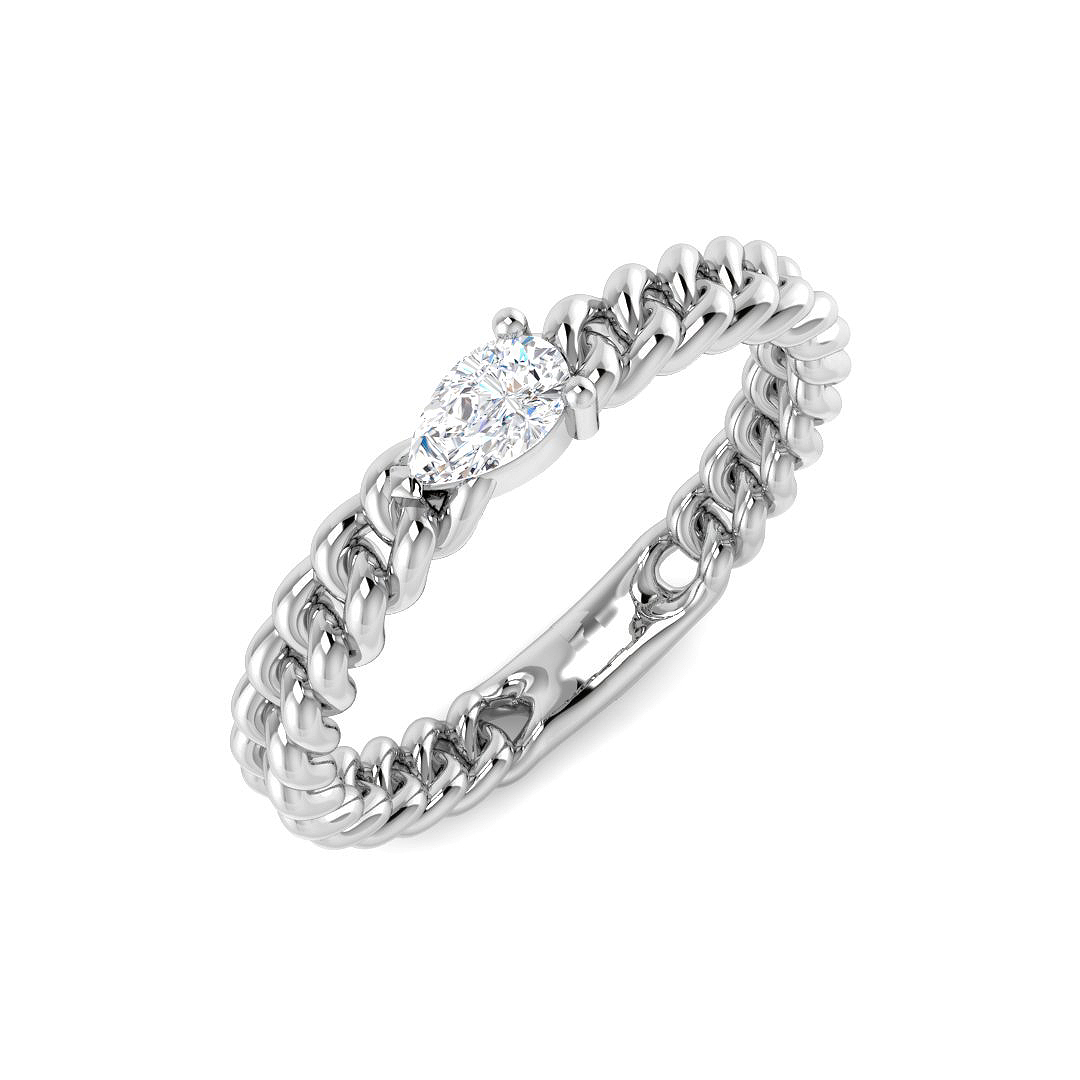 0.16ct Lab-Grown Diamond Engagement Ring in 9K White Gold