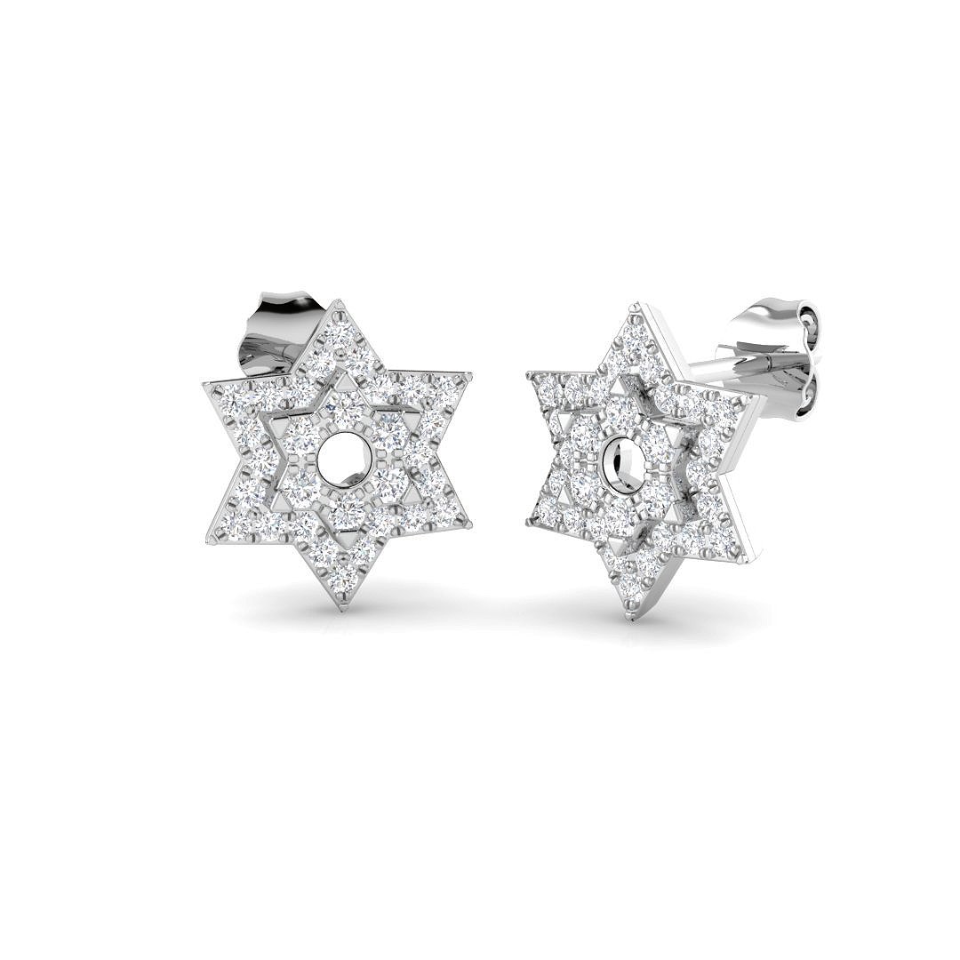 0.54ct Natural Diamond Shape Earrings in 9K White Gold