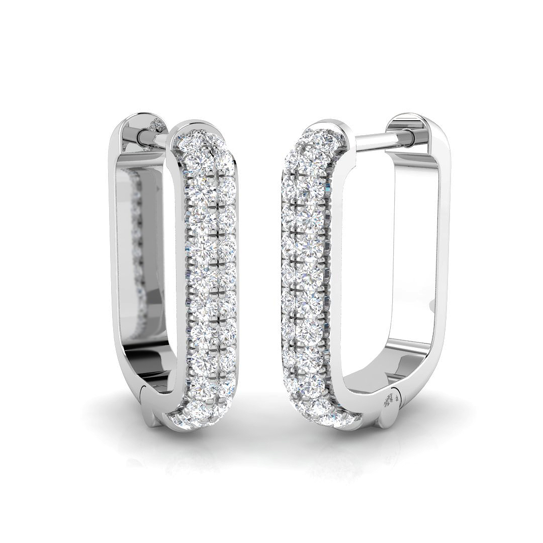 0.22ct Natural Diamond Hoop Earrings in 9K White Gold