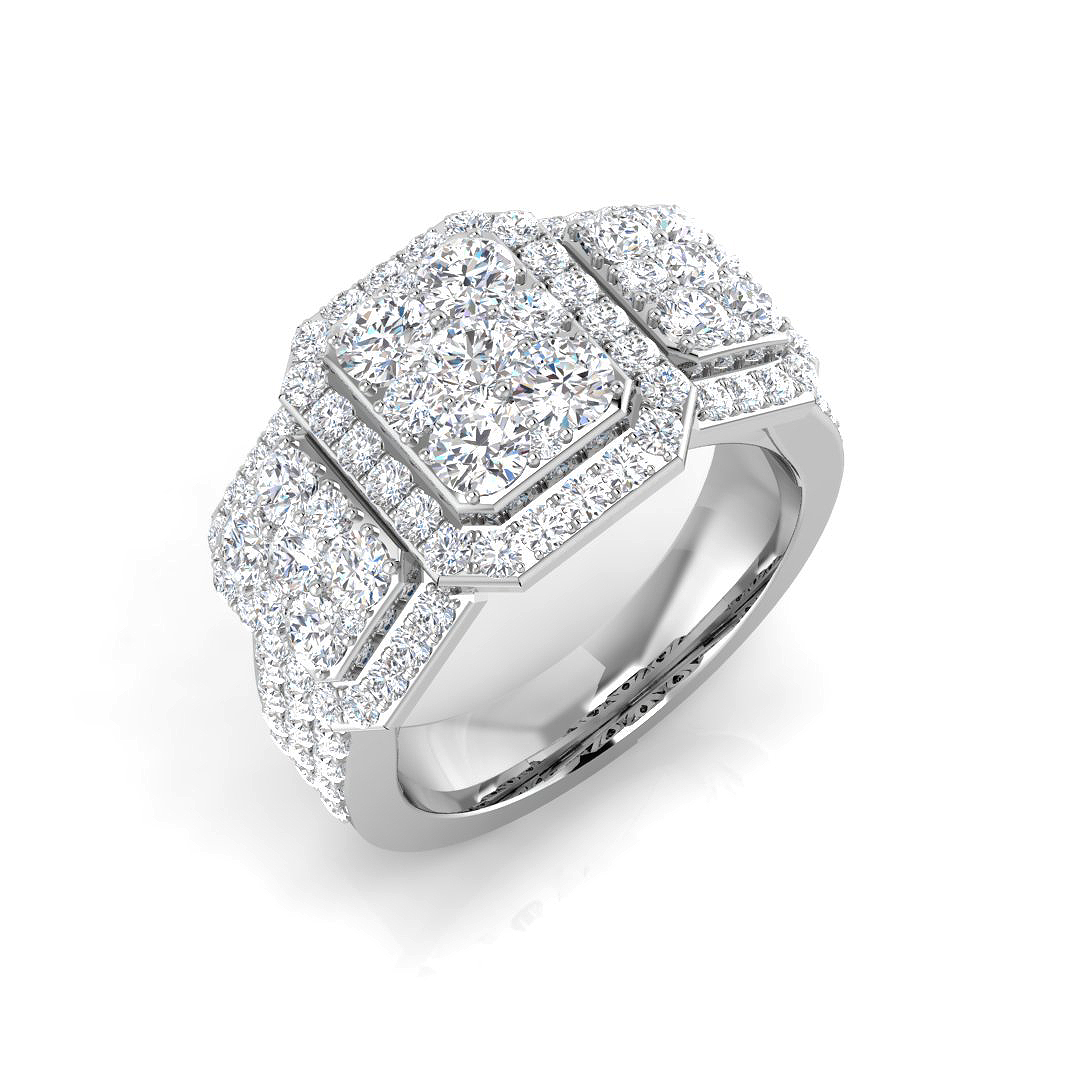 1.88ct Natural Diamond Pave Ring in 9K White Gold