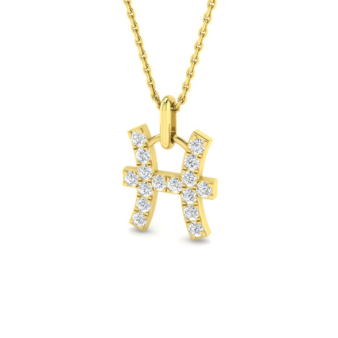0.34ct Lab-Grown Diamond Star Signs Pendant in 9K Yellow Gold