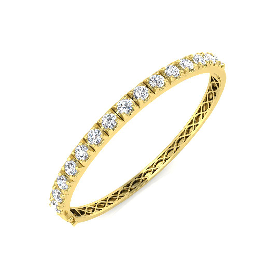 2.88ct Natural Diamond Eternity Bangle in 9K Yellow Gold