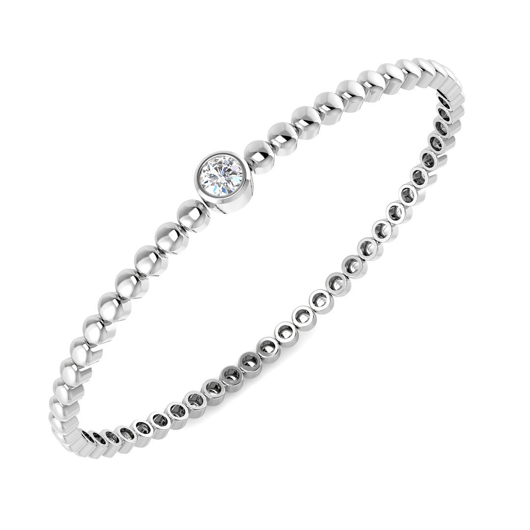 0.38ct Lab-Grown Diamond Fancy Bangle in 9K White Gold