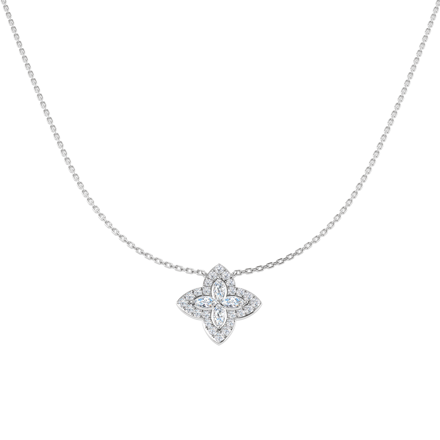 0.88ct Lab-Grown Diamond Shape Necklace in 9K White Gold
