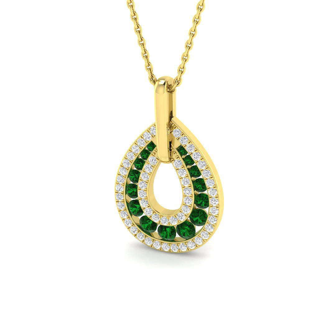 Emerald Pendant in 9K Yellow Gold