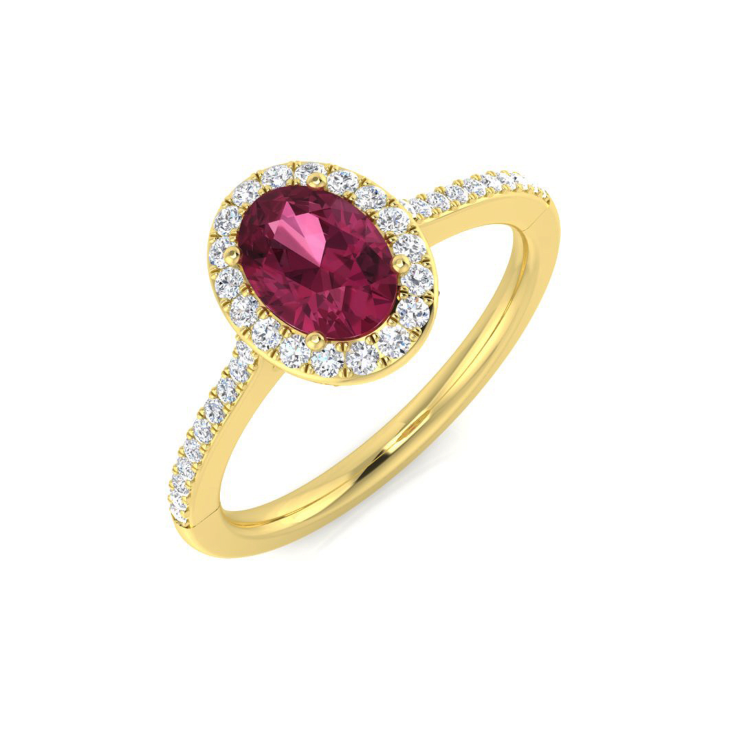 Pink Tourmaline Ring in 18K Yellow Gold