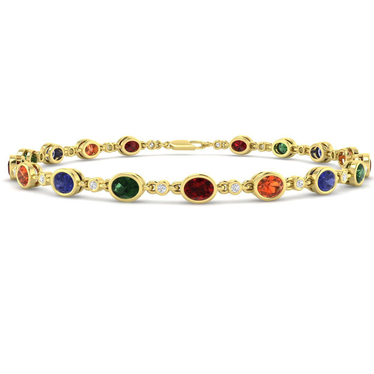 Multi Sapphire Bracelet in 9K Yellow Gold