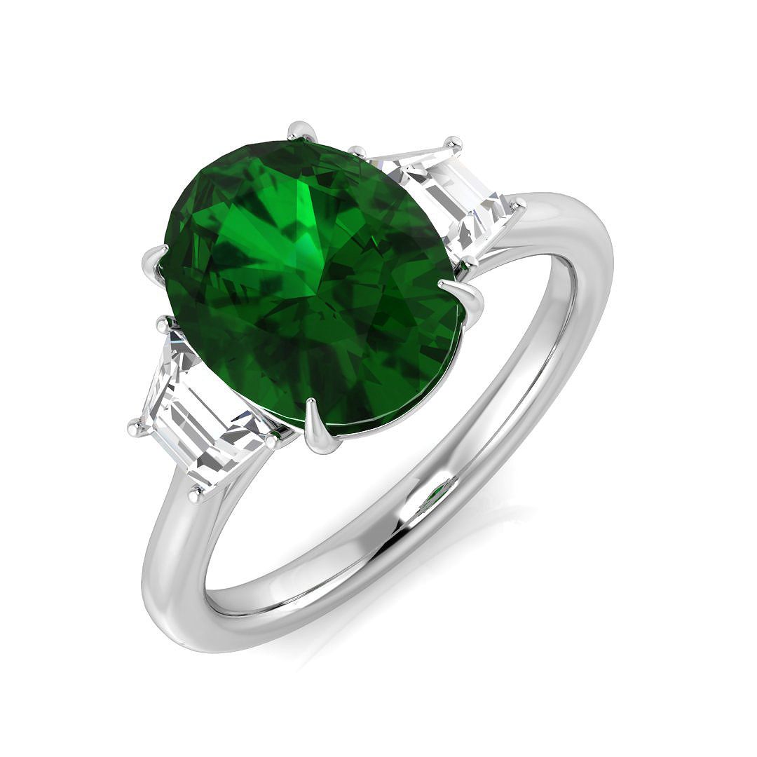 Emerald Ring in Platinum Platinum