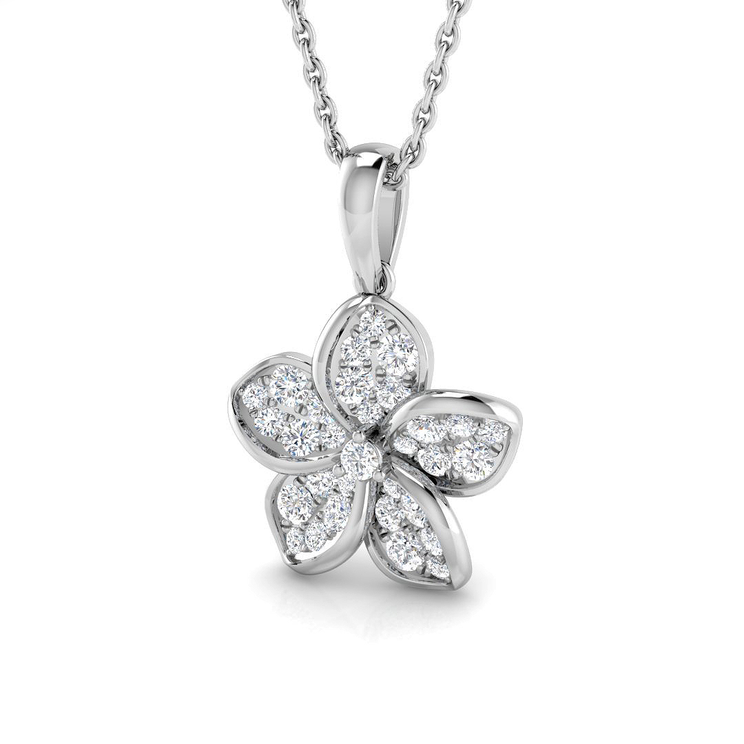 0.32ct Natural Diamond Shape Pendant in 14K White Gold