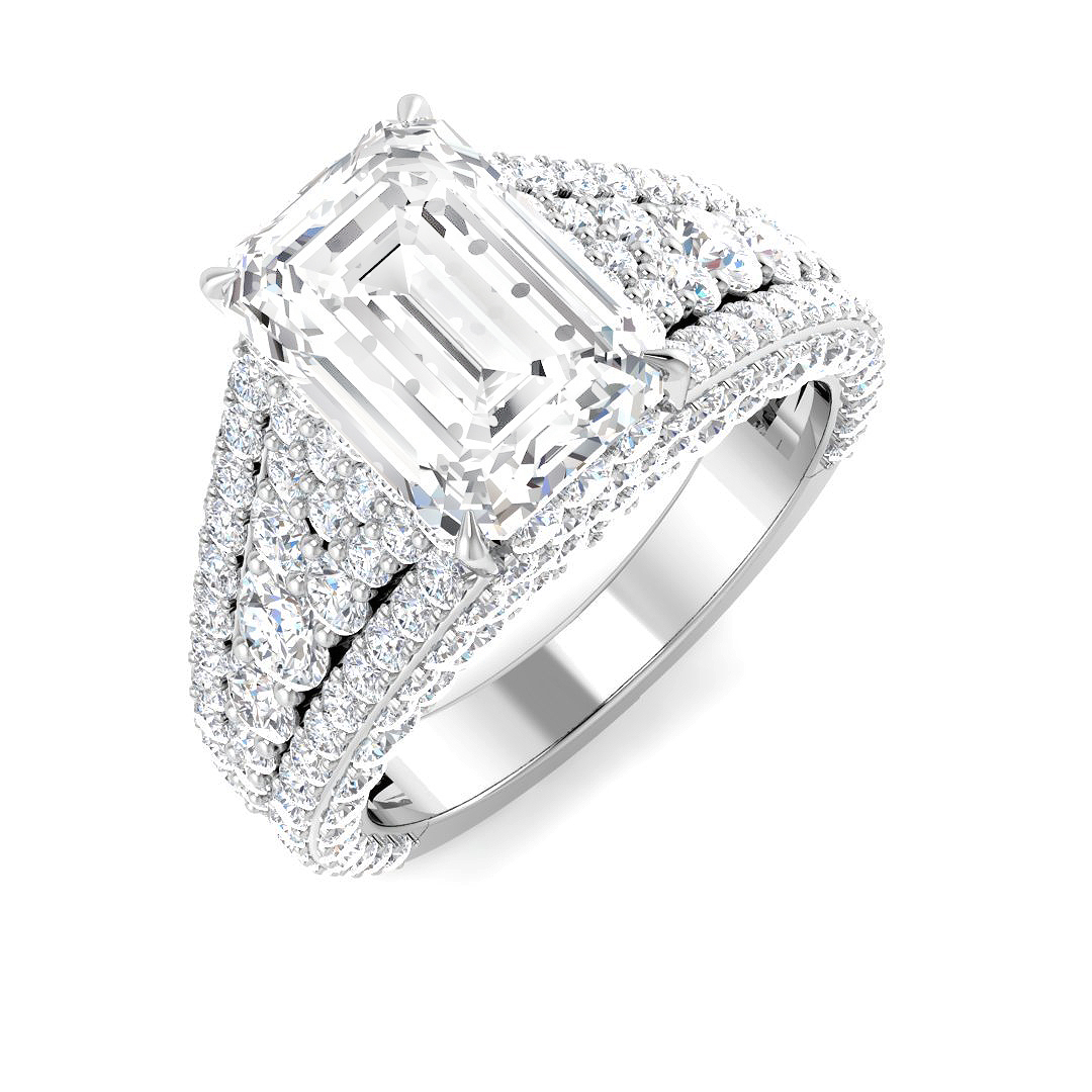 5.55ct Lab-Grown Diamond Engagement Rings Ring in 9K White Gold