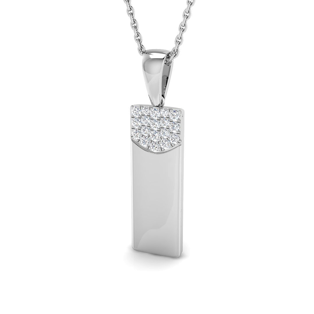 0.13ct Natural Diamond Fancy Pendant in 18K White Gold