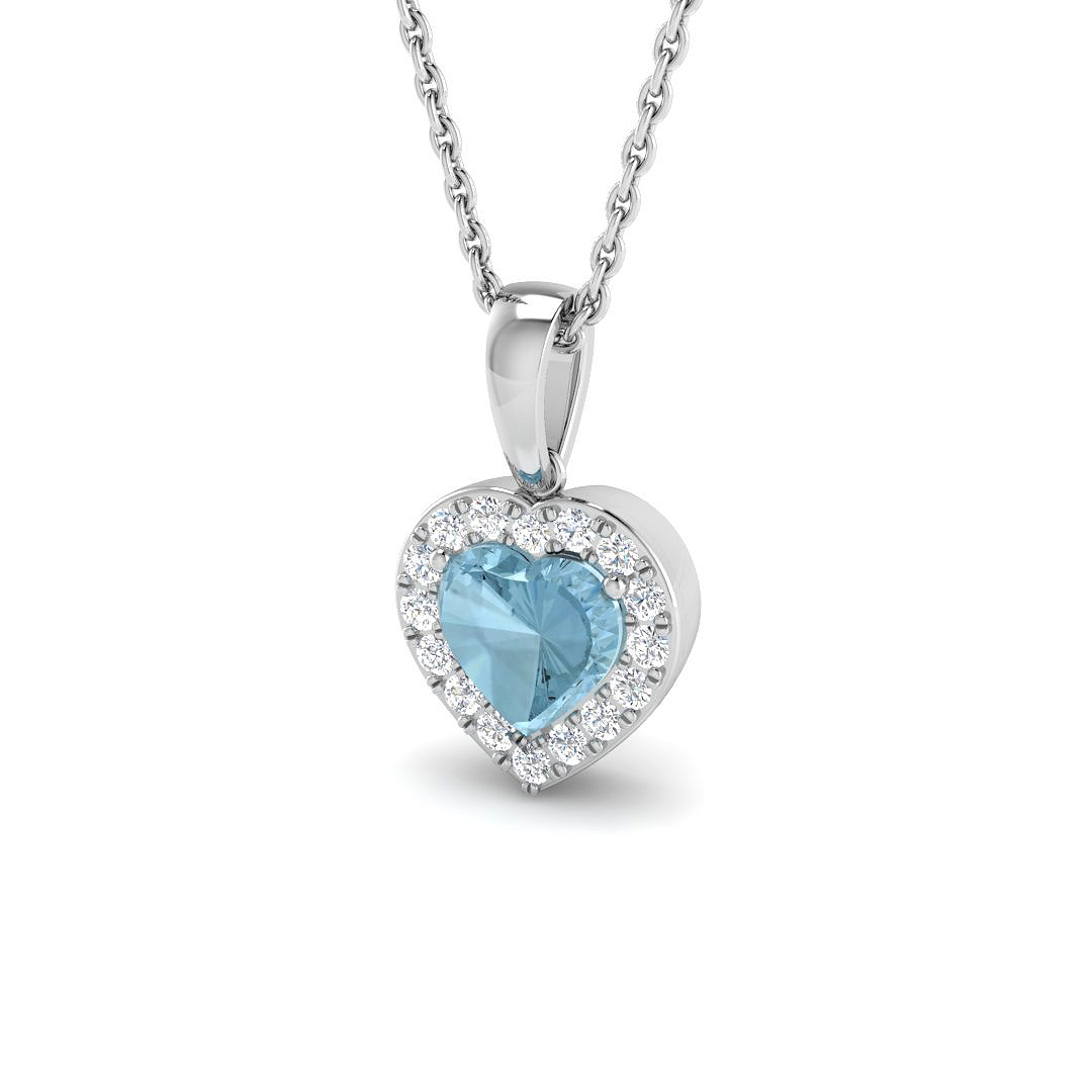 Aquamarine Pendant in 9K White Gold