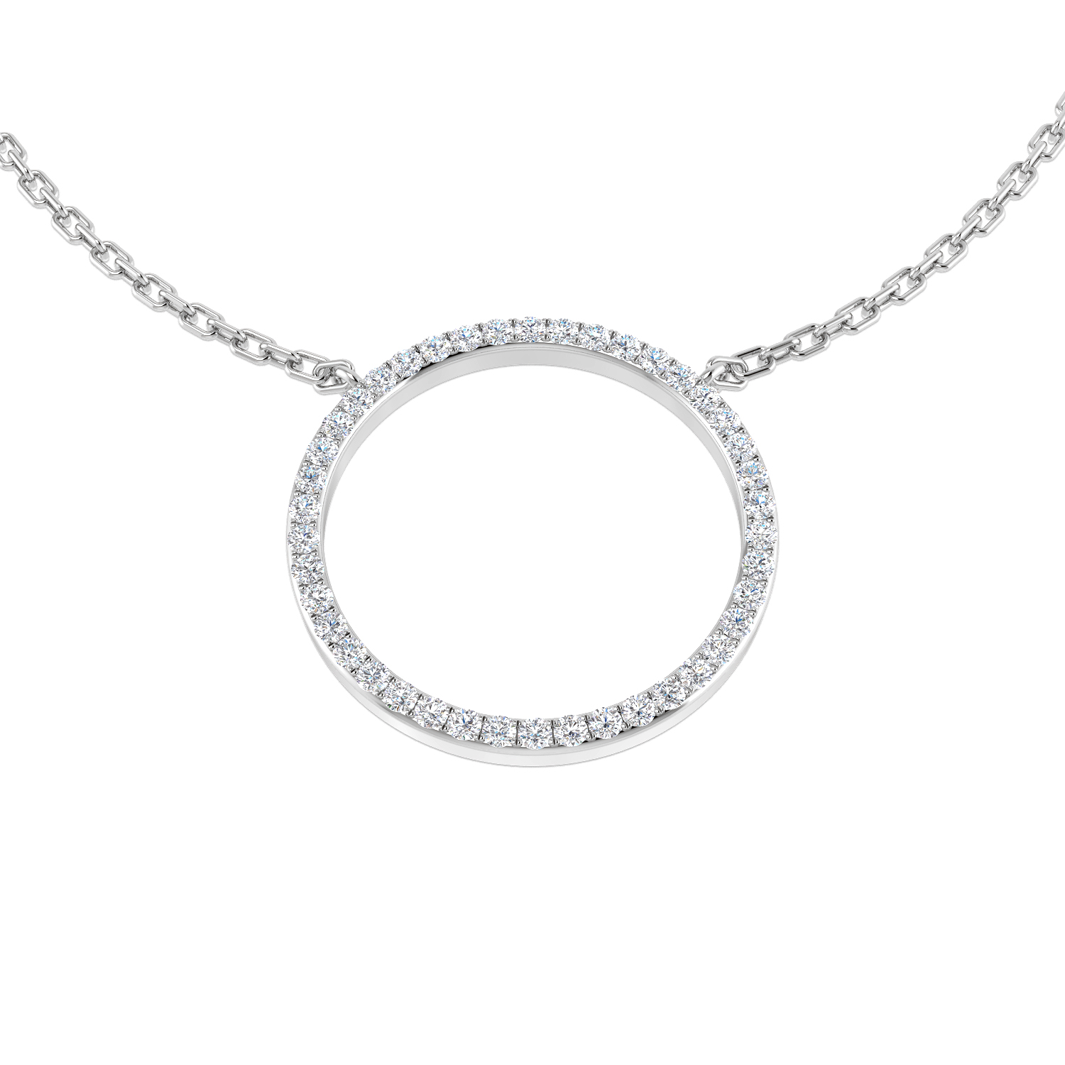 0.15ct Natural Diamond Circle of Life Necklace in 9K White Gold