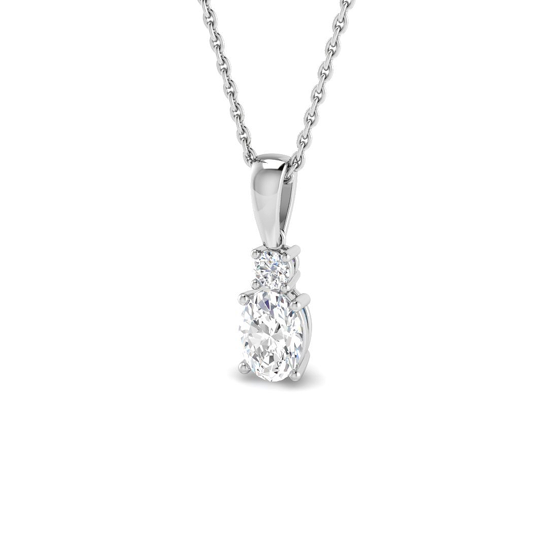 0.55ct Lab-Grown Diamond Shape Pendant in 9K White Gold