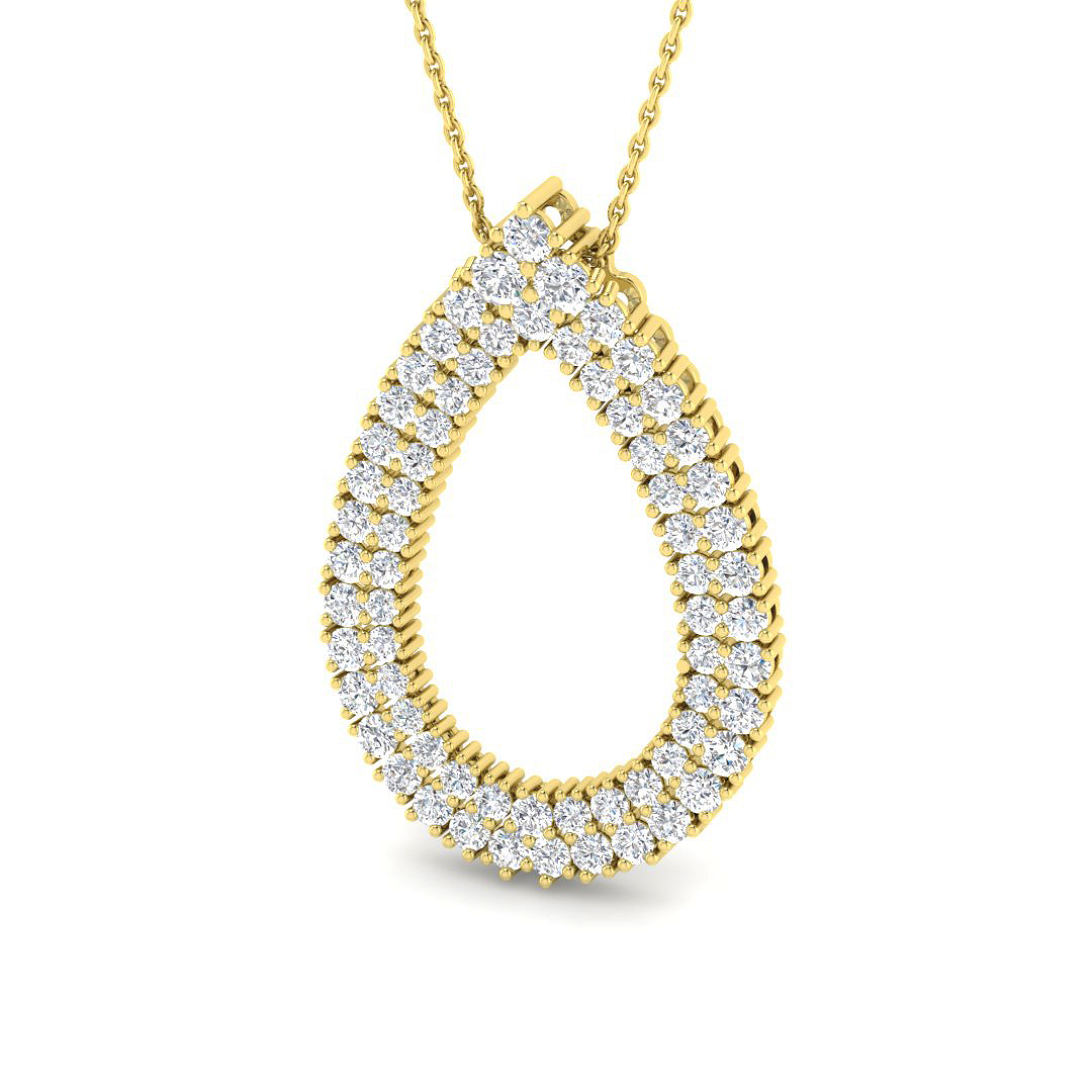 1.90ct Lab-Grown Diamond Shape Pendant in 9K Yellow Gold