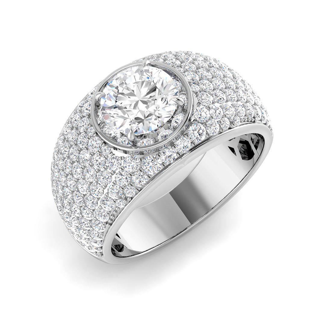 2.56ct Lab-Grown Diamond Pave Ring in 9K White Gold