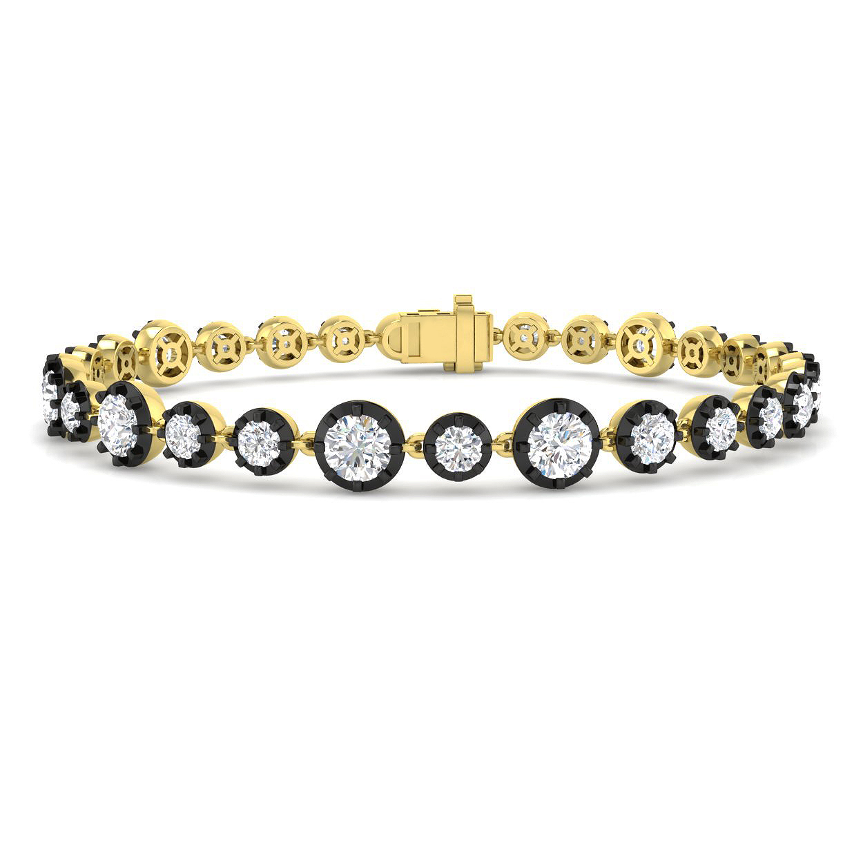6.69ct Lab-Grown Diamond Spectacle & Solitaire Bracelet in 9K Yellow Gold