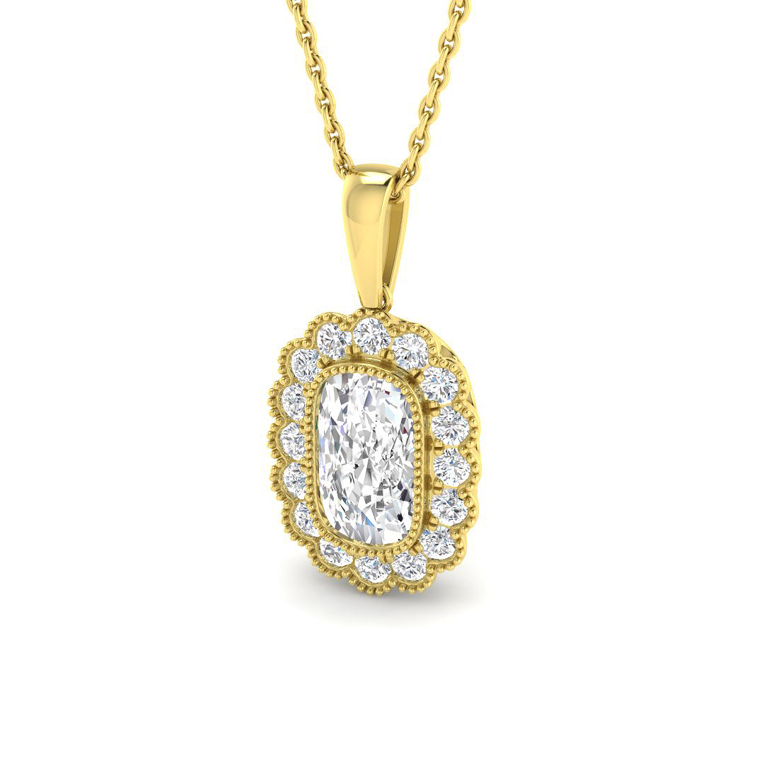 1.53ct Lab-Grown Diamond Necklace Pendant in 9K Yellow Gold