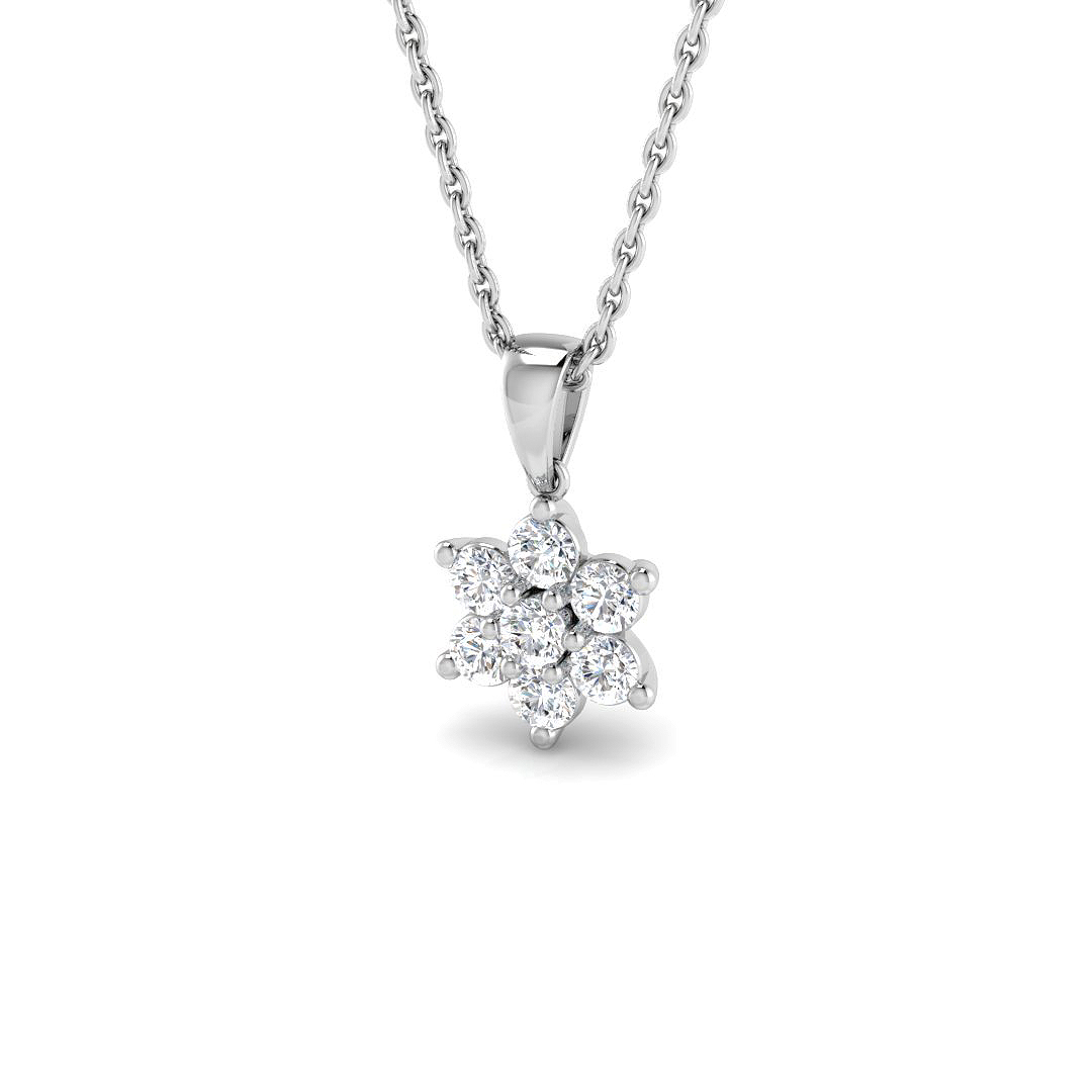0.32ct Natural Diamond Shape Pendant in 9K White Gold