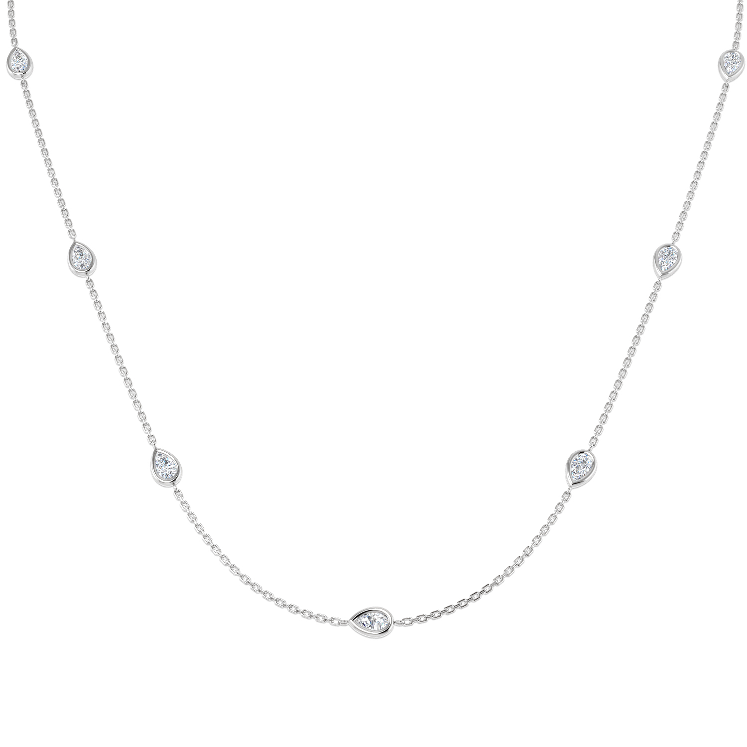 1.57ct Lab-Grown Diamond Spectacle Necklace in 9K White Gold
