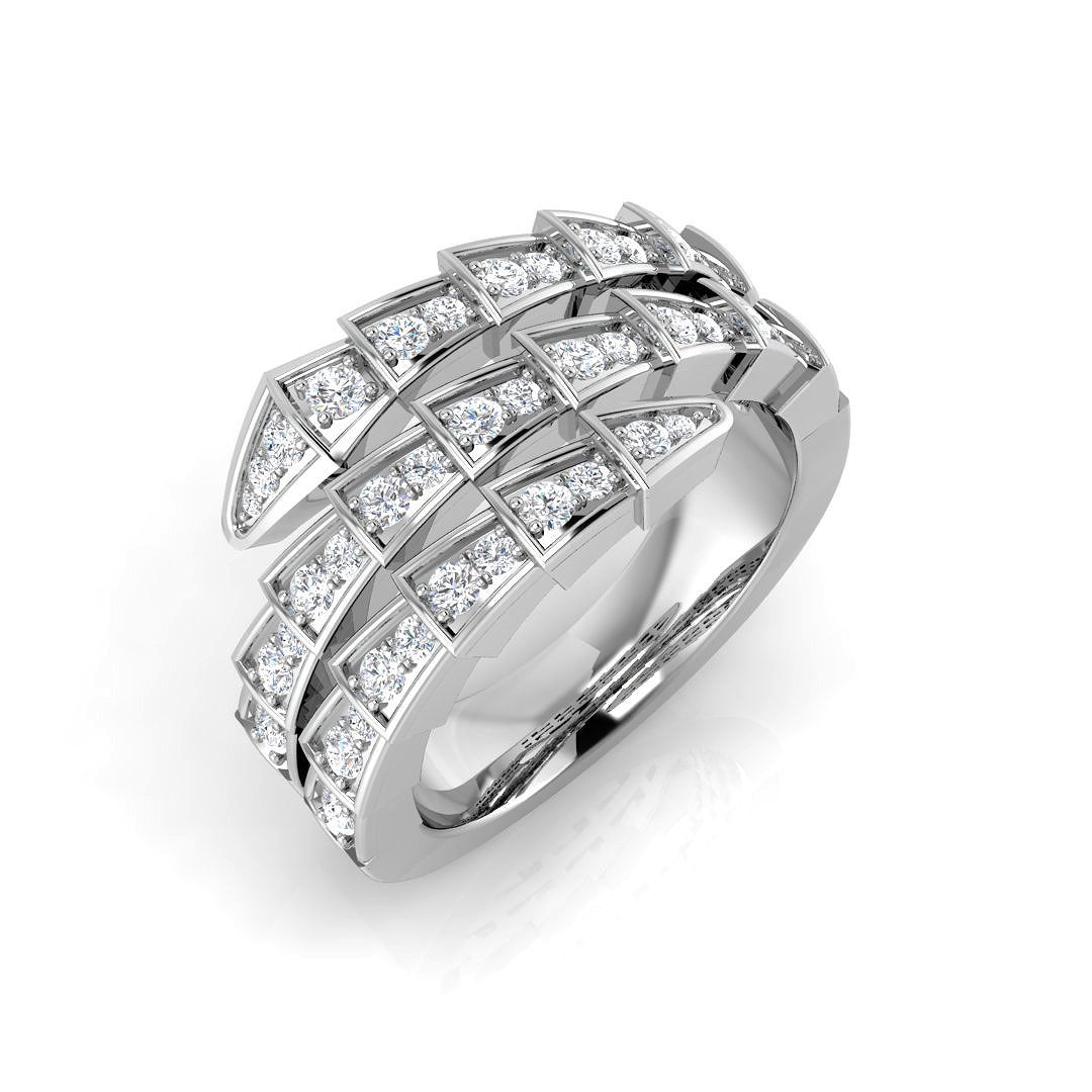 0.52ct Natural Diamond Fancy Ring in 9K White Gold