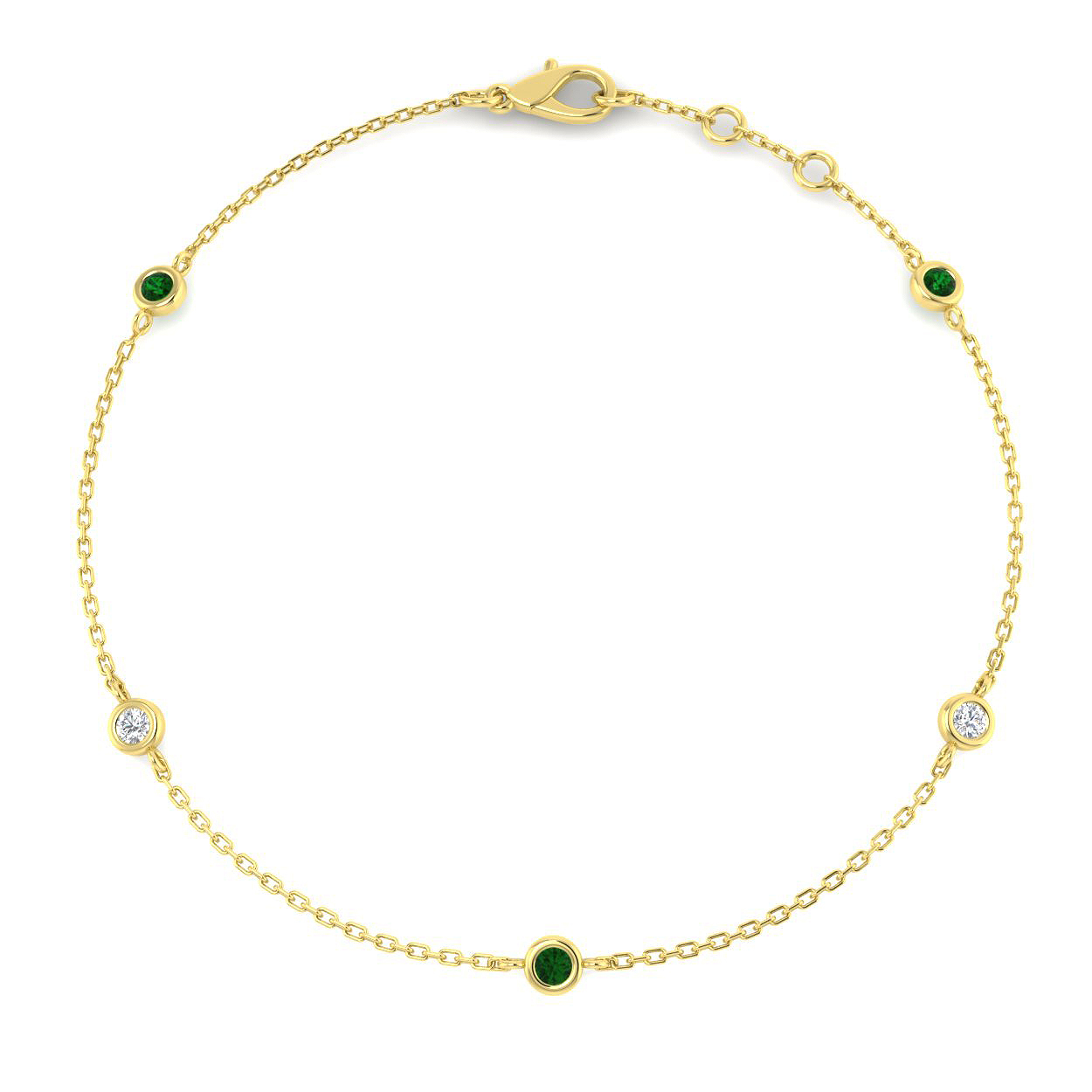 Emerald Bracelet in 9K Yellow Gold