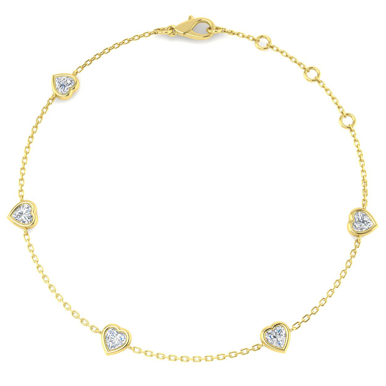 0.53ct Natural Diamond Spectacle & Solitaire Bracelet in 18K Yellow Gold
