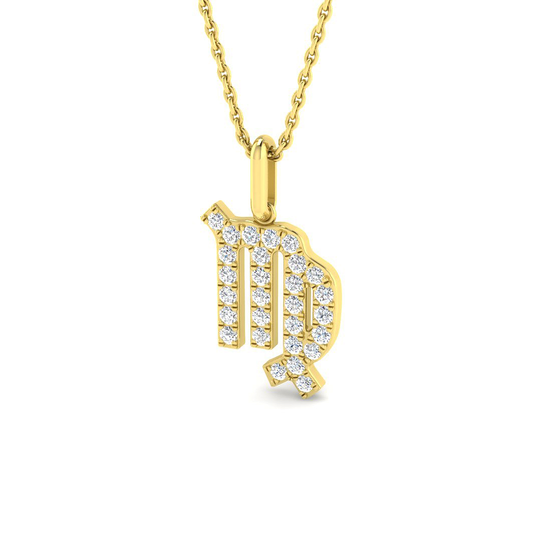 0.31ct Lab-Grown Diamond Star Signs Pendant in 9K Yellow Gold