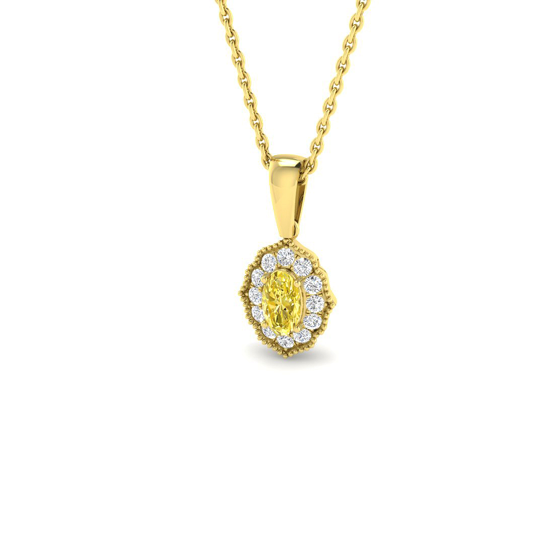 Multi Sapphire Pendant in 9K Yellow Gold