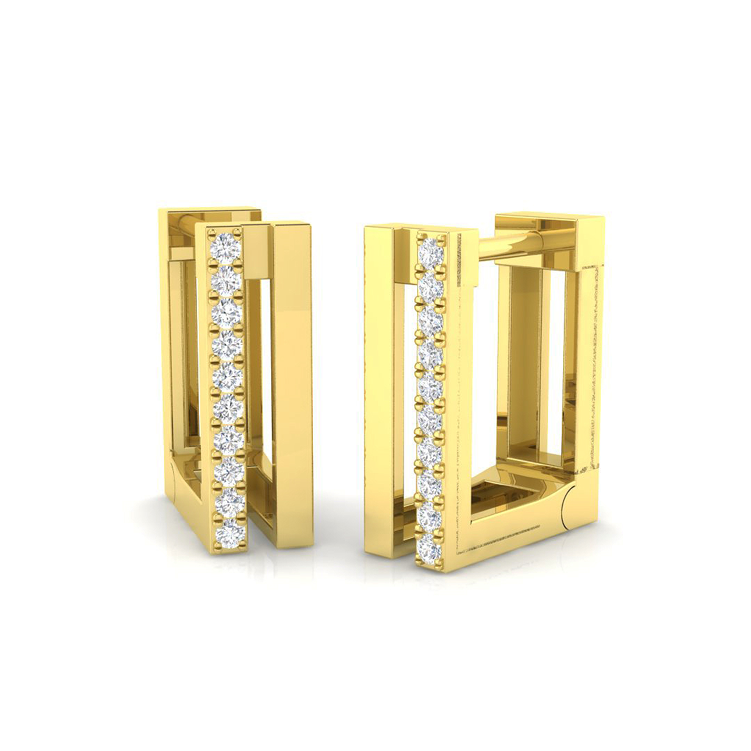 0.11ct Natural Diamond Fancy Earrings in 9K Yellow Gold