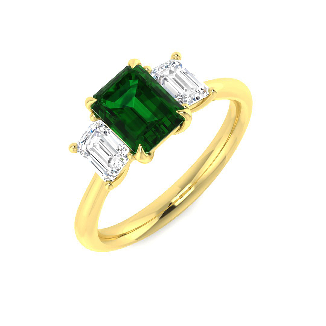 Emerald Ring in 9K Yellow Gold