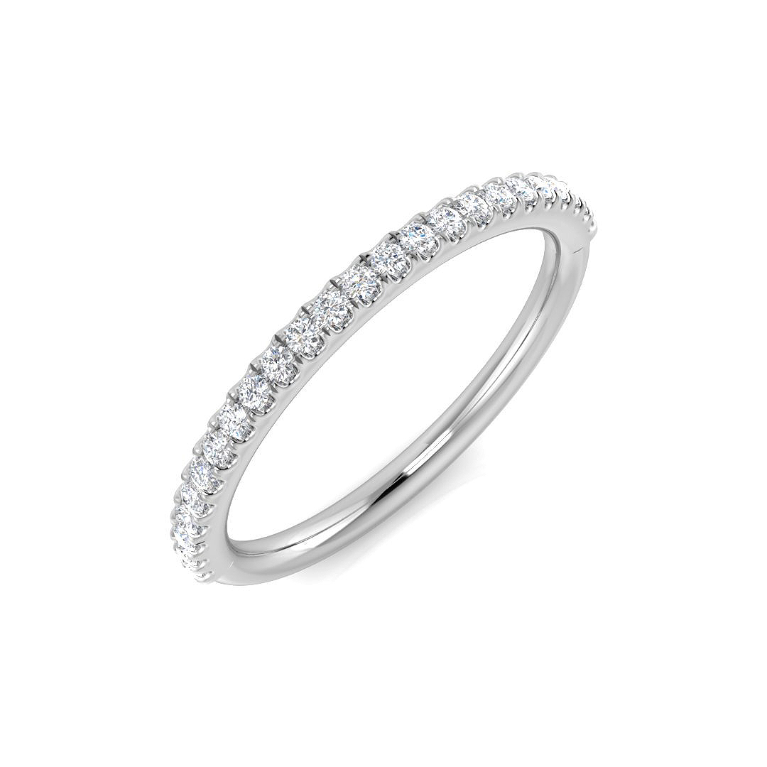 0.19ct Natural Diamond Half Eternity Ring in 9K White Gold